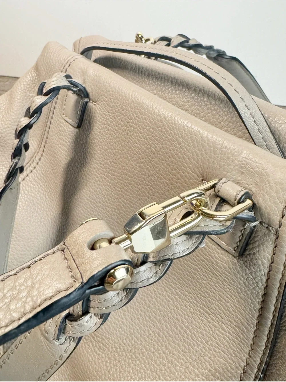 Tory Burch Half Moon Satchel French Gray IMMACULATE